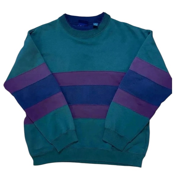 American Vintage Sweaters - VINTAGE x  CLAYBROOKE SPORT Stripe Color block Sweatshirt 90s l Size M